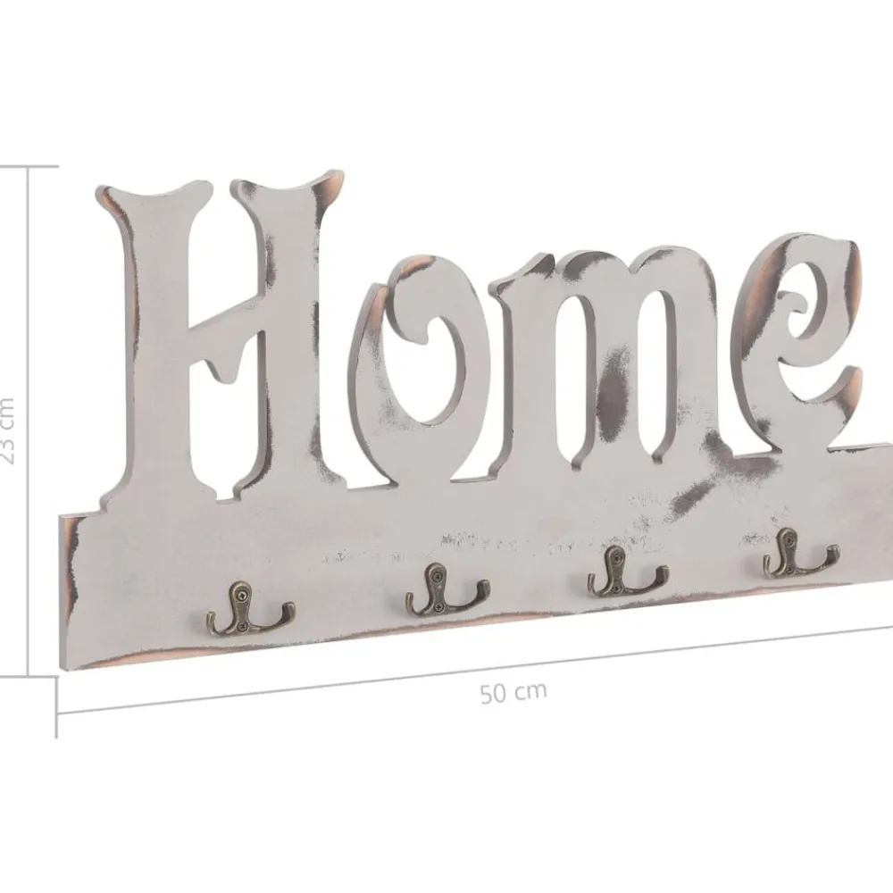 vidaXL Decoración-Perchero de pared HOME 50x23 cm