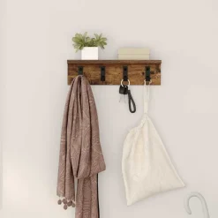 vidaXL Estanterías-Perchero de pared 40 x 10,5 x 10,5 cm