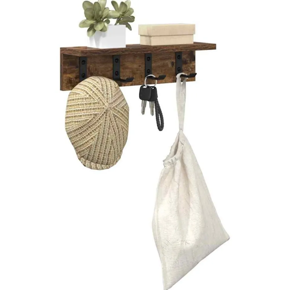 vidaXL Estanterías-Perchero de pared 40 x 10,5 x 10,5 cm