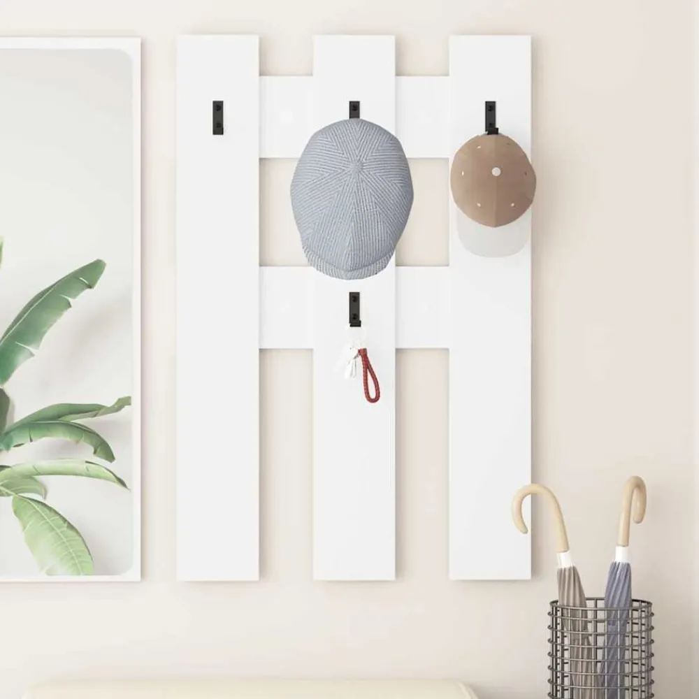vidaXL Perchero de pared 65 x 3 x 100 cm Madera de ingeniería White Hot