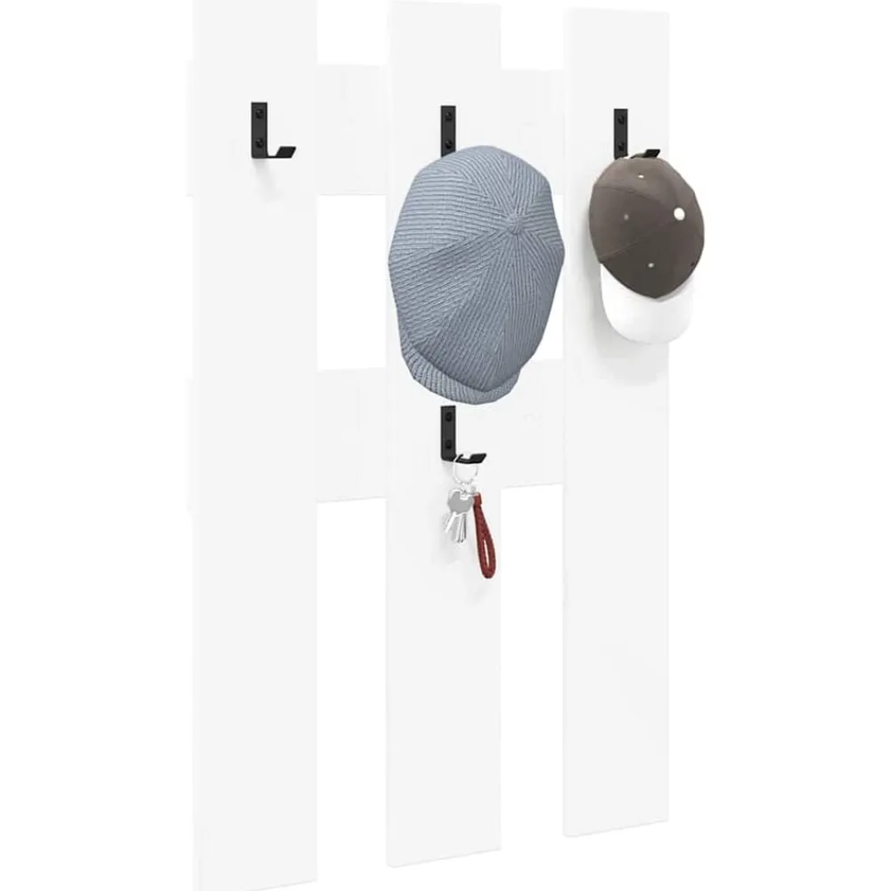 vidaXL Perchero de pared 65 x 3 x 100 cm Madera de ingeniería White Hot