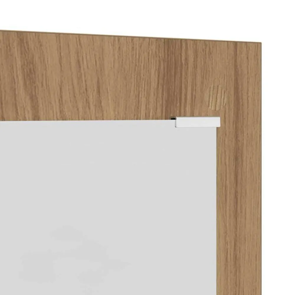 vidaXL Perchero de pared con espejo Roble artesanal 96 x 1,5 x 90 cm Roble artisan Clearance