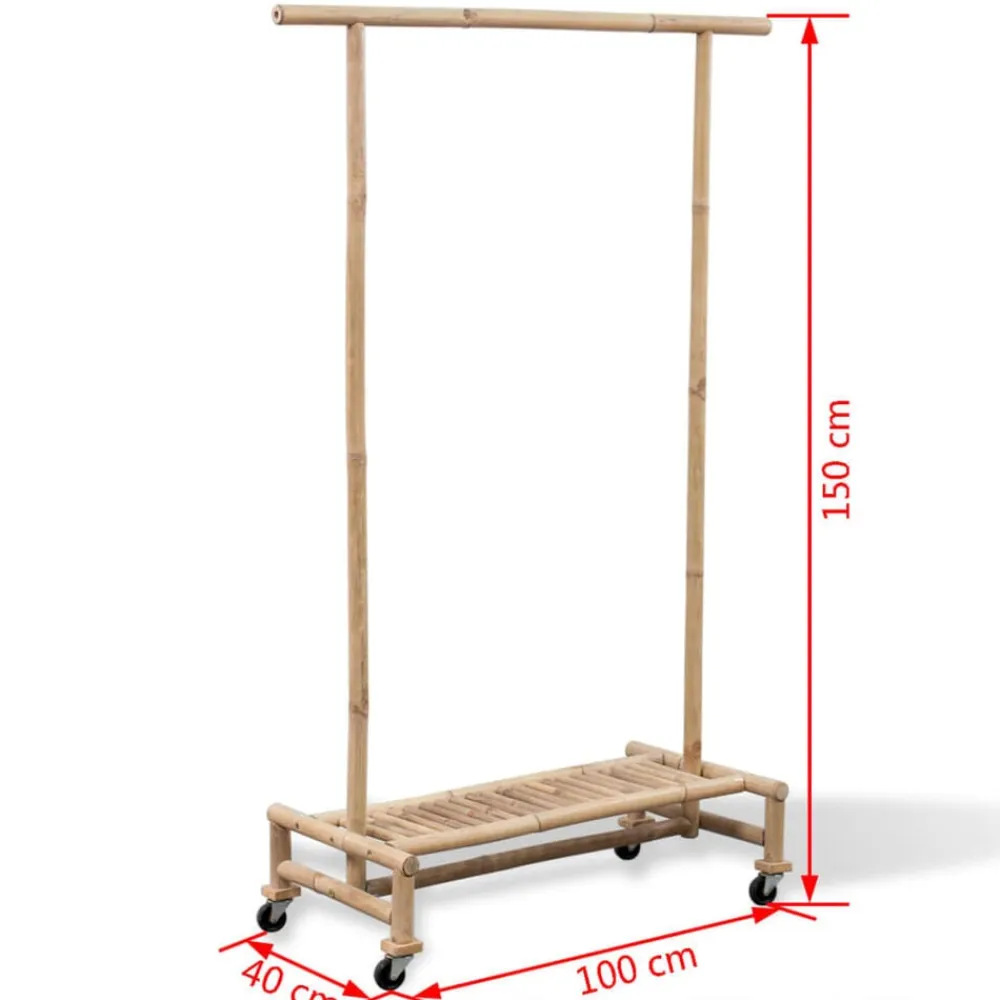 vidaXL Perchero de ropa de bambú Discount