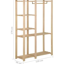 vidaXL Productos Del Hogar-Perchero de ropa de madera maciza de pino 110x38x170 cm