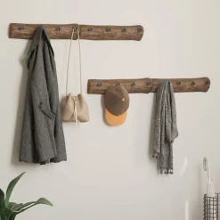 vidaXL Productos Del Hogar-Perchero Marrón 50 x 8 x 12 cm Madera sólida recuperada