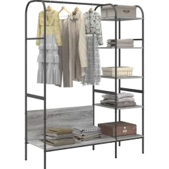 vidaXL Perchero para ropa Gris 120 x 44 x 160 cm Madera de ingeniería Gris sonoma New