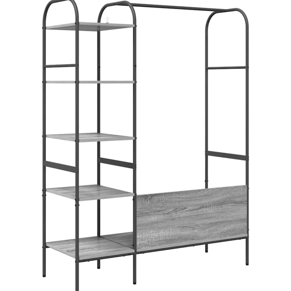 vidaXL Perchero para ropa Gris 120 x 44 x 160 cm Madera de ingeniería Gris sonoma New