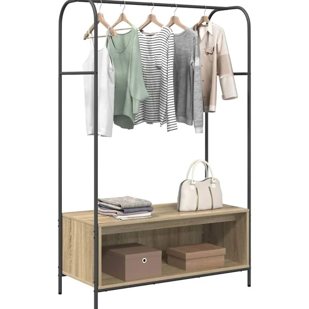 vidaXL Productos Del Hogar-Perchero para ropa Roble Marrón 100 x 44 x 160 cm