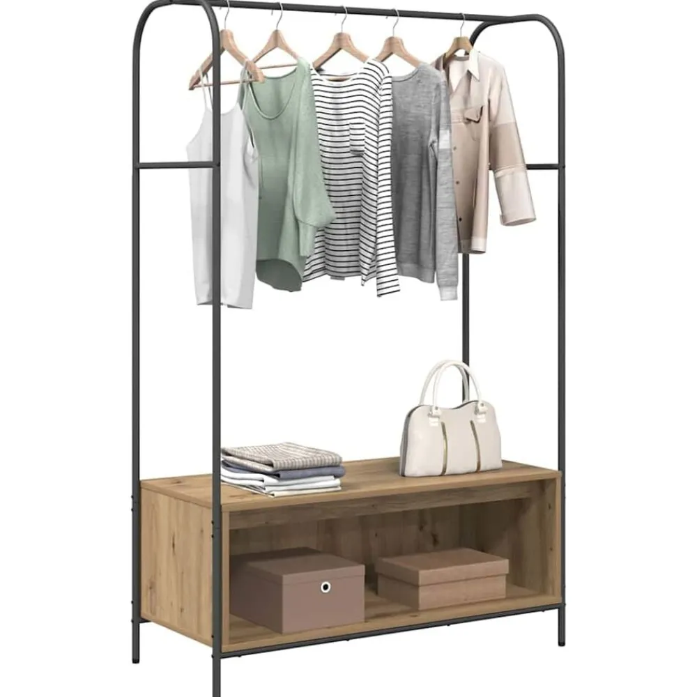 vidaXL Perchero para ropa Roble Marrón 100 x 44 x 160 cm Roble artisan New