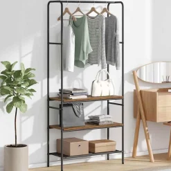vidaXL Perchero para ropa 77 x 30 x 171 cm Madera envejecida Clearance