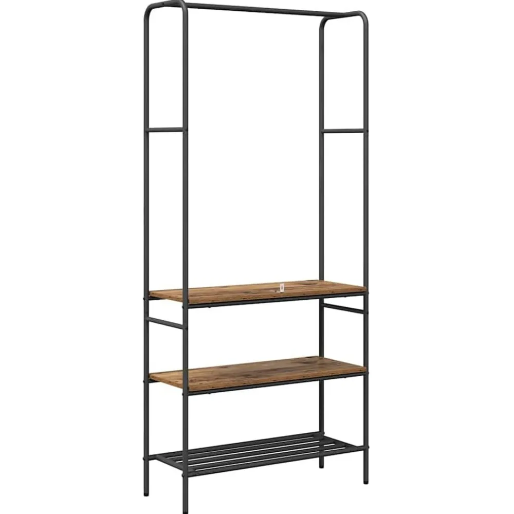 vidaXL Perchero para ropa 77 x 30 x 171 cm Madera envejecida Clearance