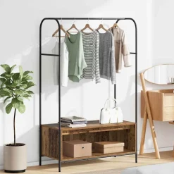 vidaXL Perchero para ropa Roble Marrón 100 x 44 x 160 cm Madera envejecida Clearance