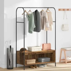 vidaXL Perchero para ropa Roble Marrón 100 x 44 x 160 cm Madera envejecida Clearance