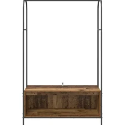 vidaXL Perchero para ropa Roble Marrón 100 x 44 x 160 cm Madera envejecida Clearance