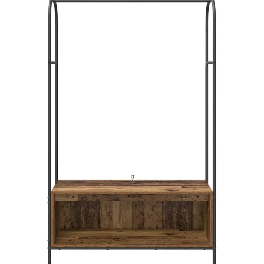 vidaXL Perchero para ropa Roble Marrón 100 x 44 x 160 cm Madera envejecida Clearance