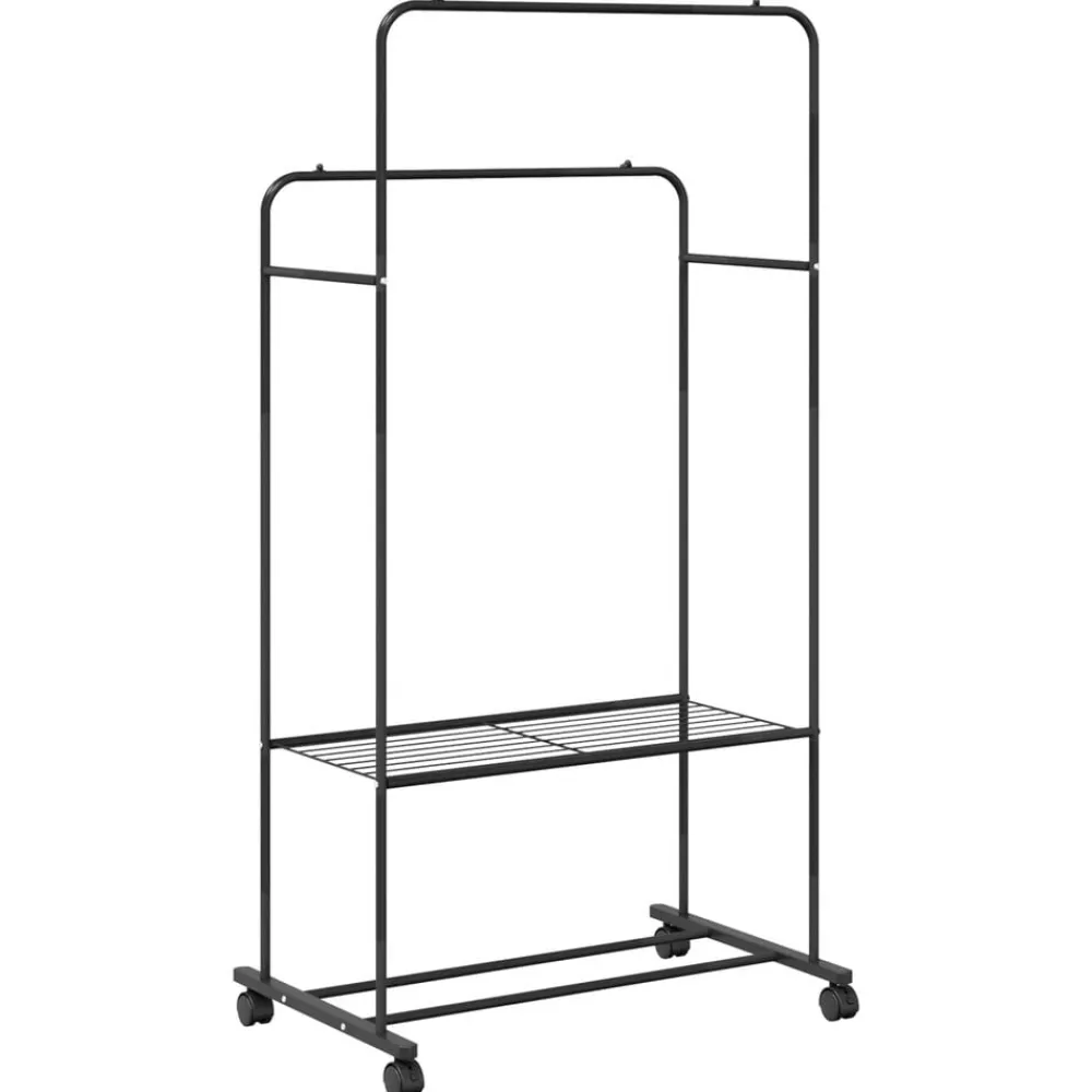 vidaXL Productos Del Hogar-Perchero para ropa con estante con rueda 80 x 53 x 156 cm