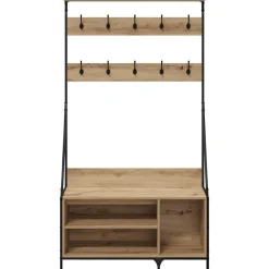 vidaXL Perchero para ropa Roble artesanal 100 x 41 x 184 cm Roble artisan Online