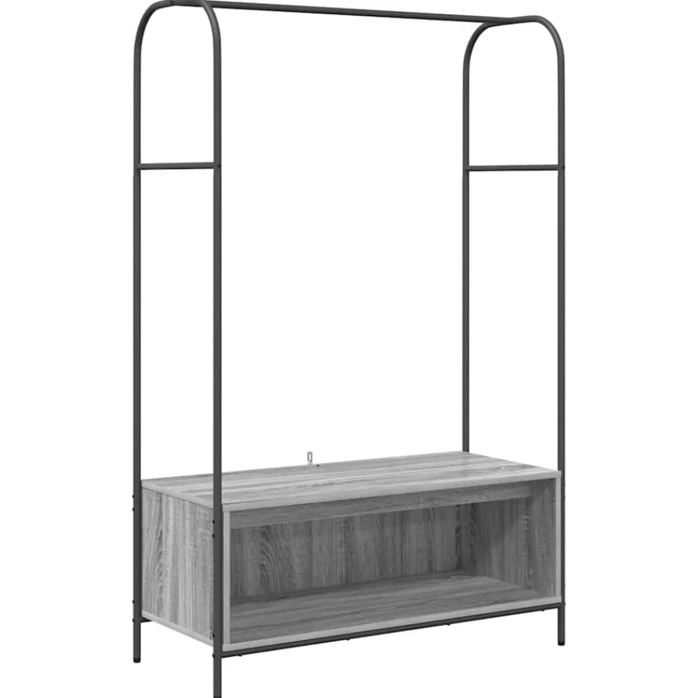 vidaXL Productos Del Hogar-Perchero para ropa Gris 100 x 44 x 160 cm Madera de ingeniería