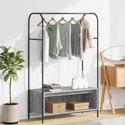 vidaXL Productos Del Hogar-Perchero para ropa Gris 100 x 44 x 160 cm Madera de ingeniería