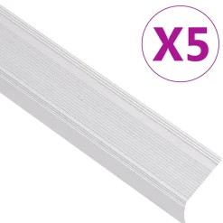 vidaXL Materiales De Construcción-Perfiles de peldaños forma de L 5 uds aluminio plata 100 cm