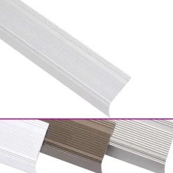 vidaXL Materiales De Construcción-Perfiles de peldaños forma de L 5 uds aluminio plata 100 cm