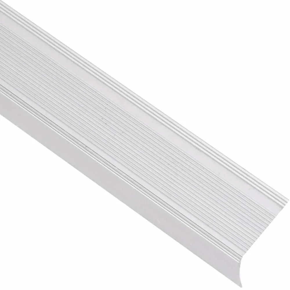 vidaXL Materiales De Construcción-Perfiles de peldaños forma de L 5 uds aluminio plata 100 cm