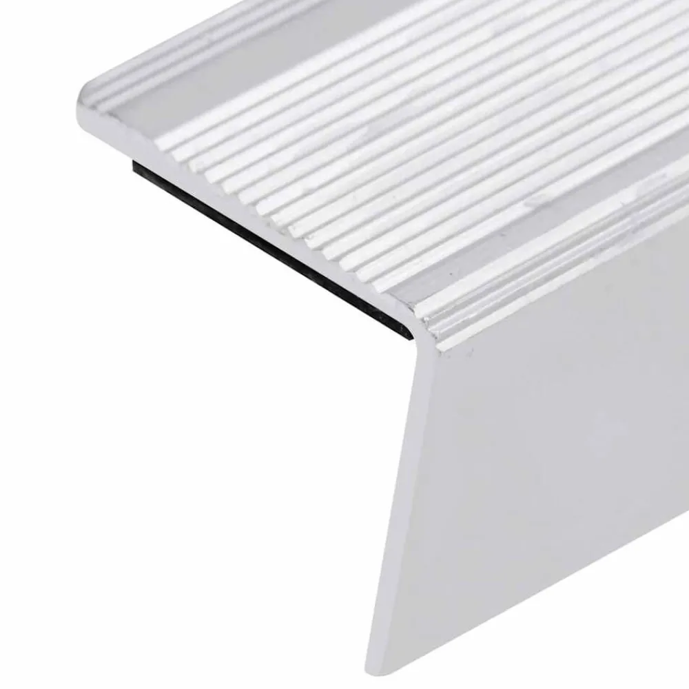vidaXL Materiales De Construcción-Perfiles de peldaños forma de L 5 uds aluminio plata 100 cm