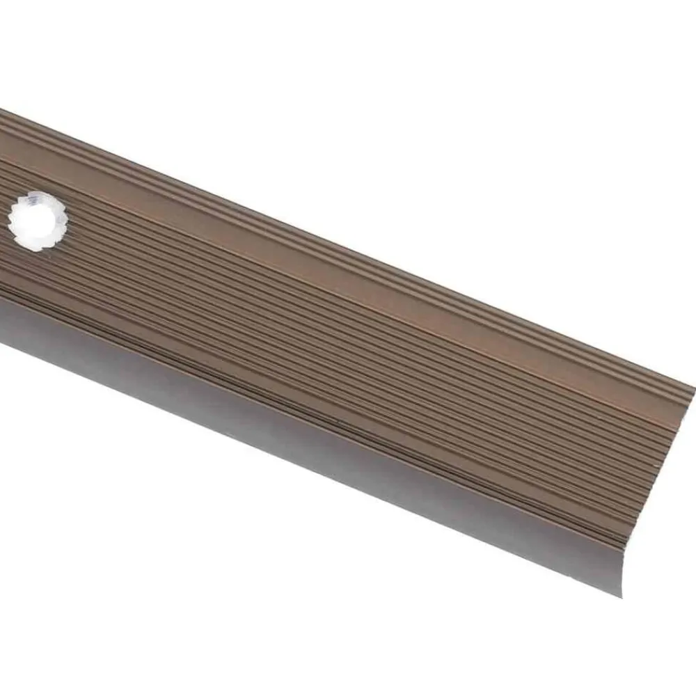vidaXL Perfiles de peldaños forma de L 5 uds aluminio marrón 90 cm Marrón New