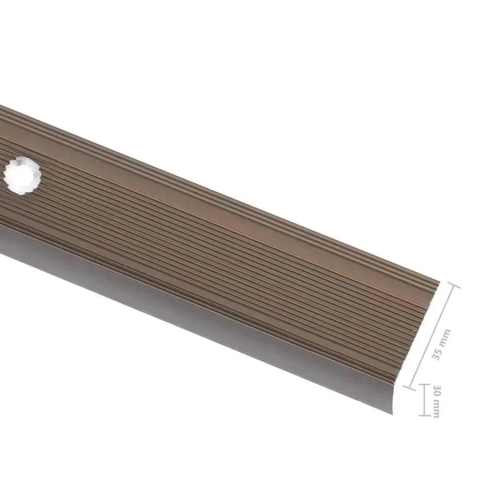 vidaXL Perfiles de peldaños forma de L 5 uds aluminio marrón 90 cm Marrón New