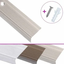 vidaXL Perfiles de peldaños forma de L 5 uds aluminio champán 90 cm champ&aacute;n Discount
