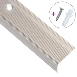 vidaXL Perfiles de peldaños forma de L 5 uds aluminio champán 90 cm champán Discount