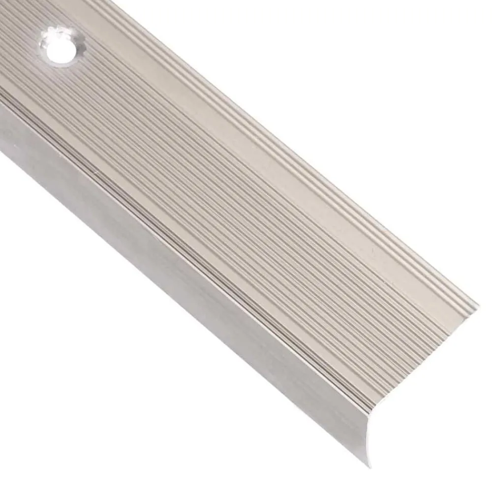 vidaXL Perfiles de peldaños forma de L 5 uds aluminio champán 90 cm champán Discount