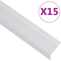 vidaXL Perfiles de peldaños forma de L 15 uds aluminio plata 90 cm Plateado Online