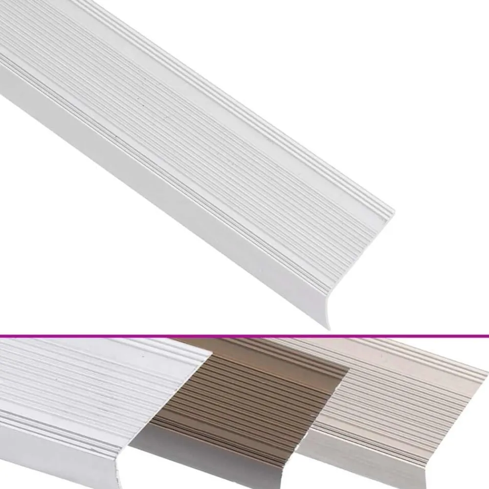 vidaXL Perfiles de peldaños forma de L 15 uds aluminio plata 90 cm Plateado Online