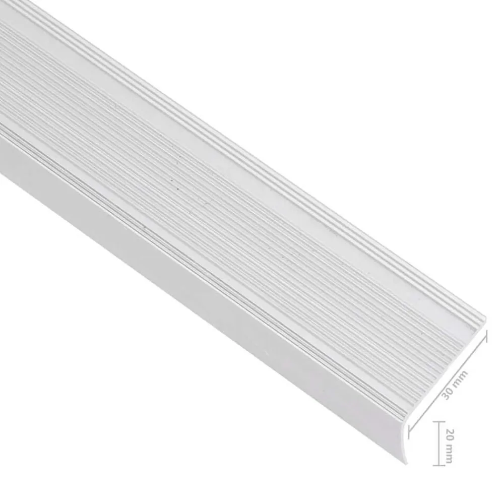 vidaXL Perfiles de peldaños forma de L 15 uds aluminio plata 90 cm Plateado Online