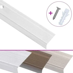 vidaXL Perfiles de peldaños forma de L 15 uds aluminio plata 90 cm Plateado