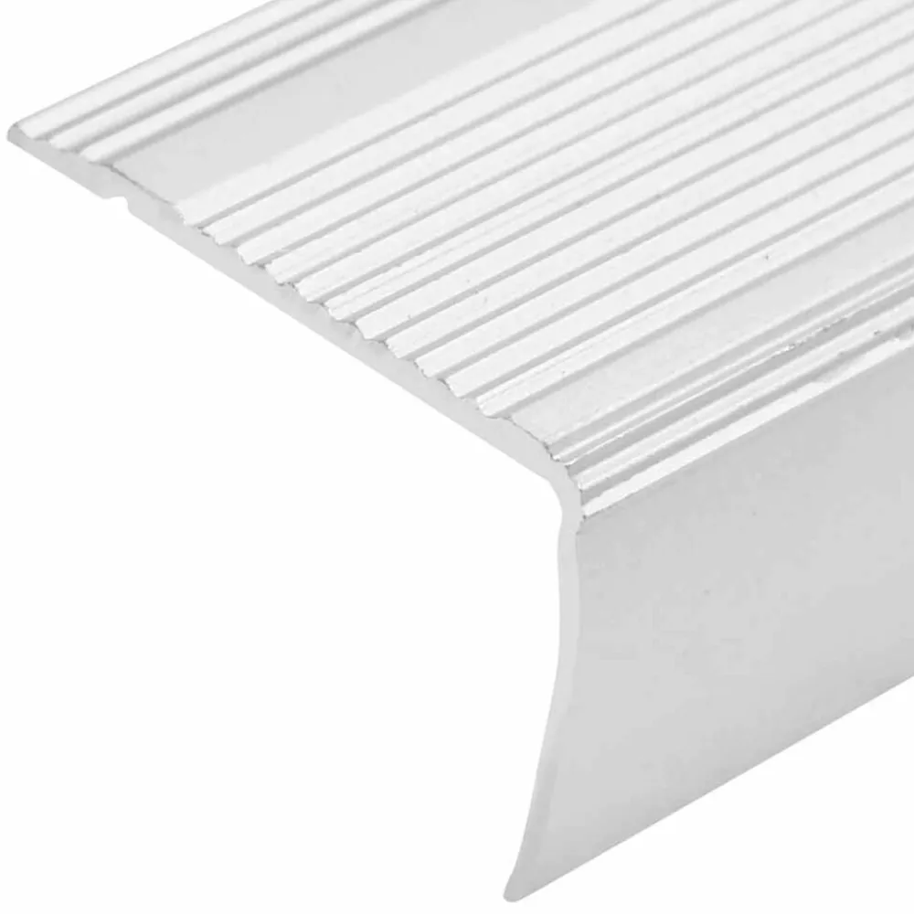 vidaXL Perfiles de peldaños forma de L 15 uds aluminio plata 90 cm Plateado