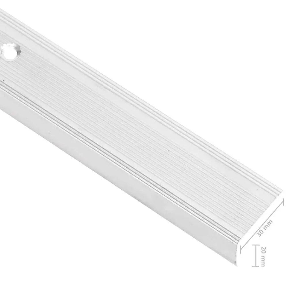 vidaXL Perfiles de peldaños forma de L 15 uds aluminio plata 90 cm Plateado