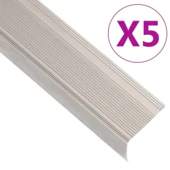 vidaXL Perfiles de peldaños forma de L 5 uds aluminio champán 90 cm champ&aacute;n Clearance