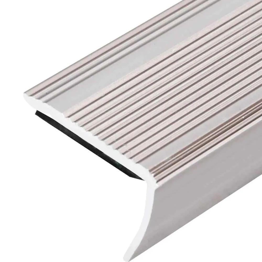 vidaXL Perfiles de peldaños forma de L 5 uds aluminio champán 90 cm champán Clearance