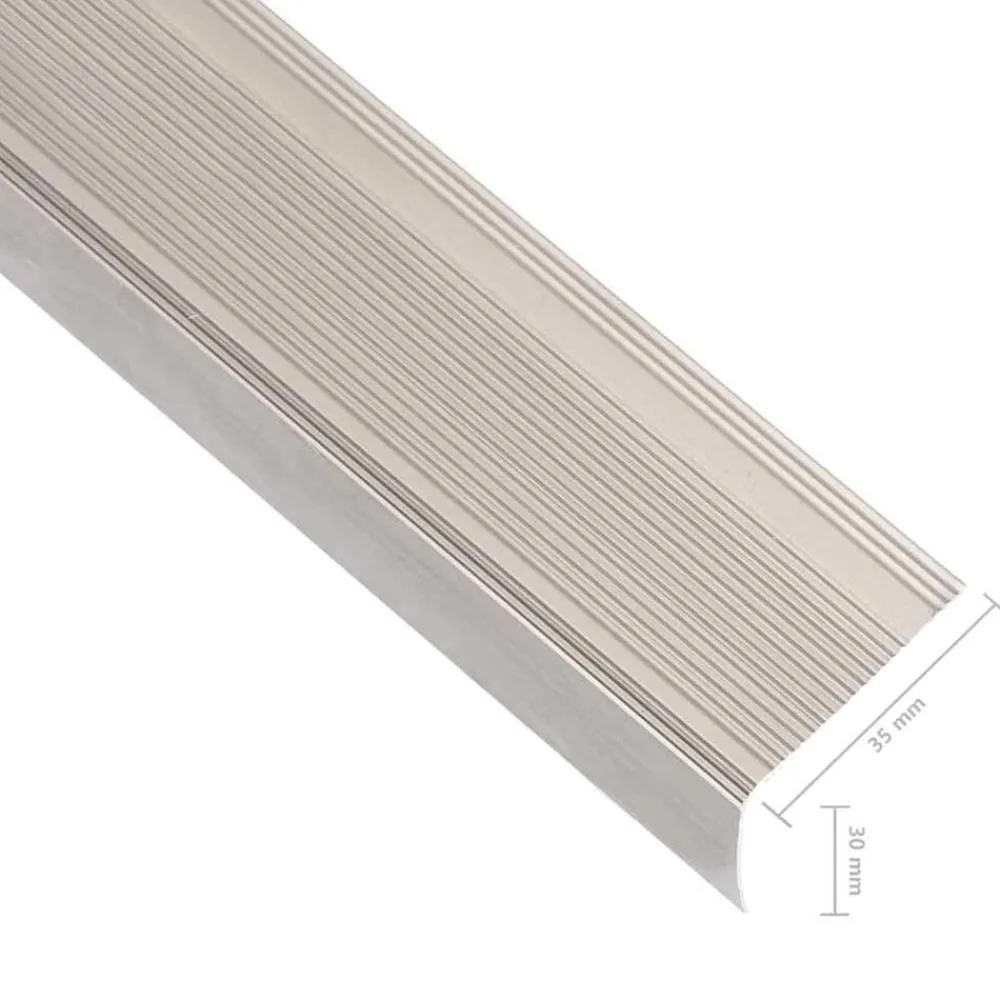 vidaXL Perfiles de peldaños forma de L 5 uds aluminio champán 90 cm champán Clearance
