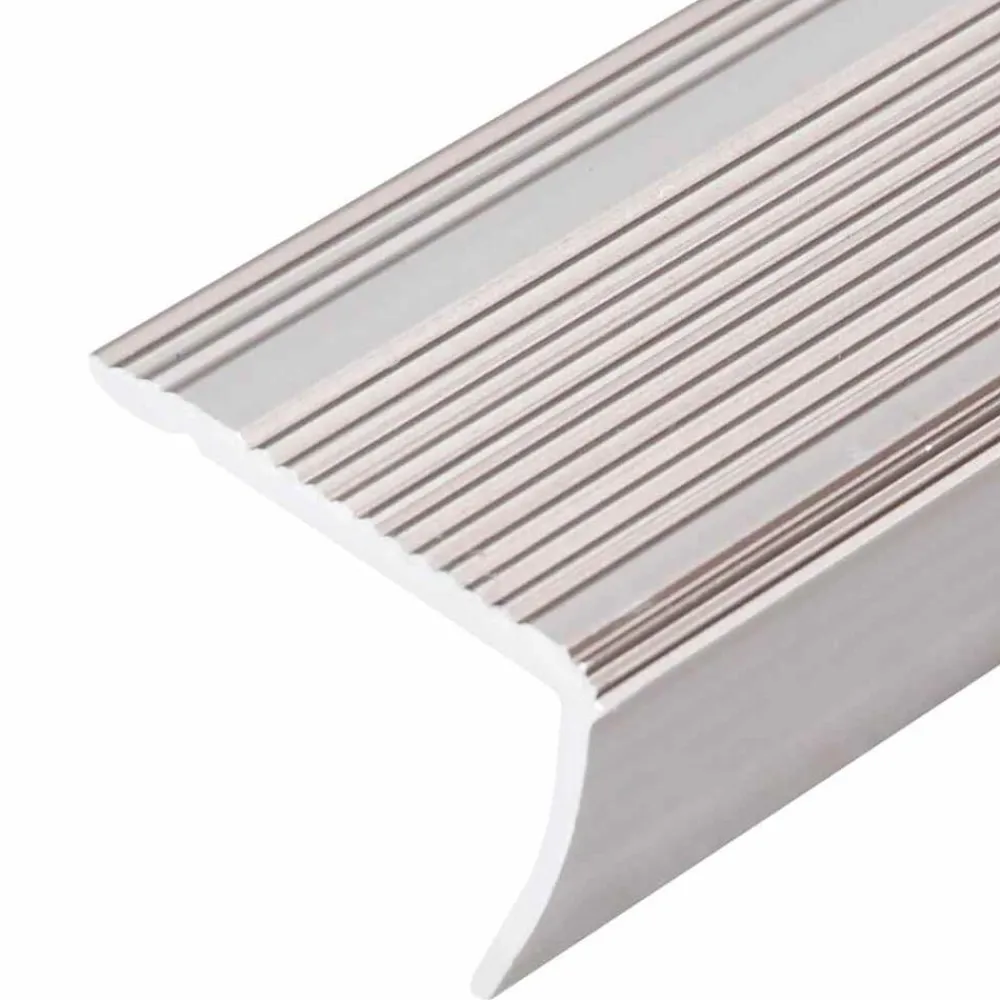 vidaXL Perfiles de peldaños forma de L 5 uds aluminio champán 90 cm champán Hot