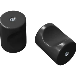 vidaXL Accesorios De Bricolaje-Perilla de gabinete 2 pcs Negro 18 x 23 mm Hierro