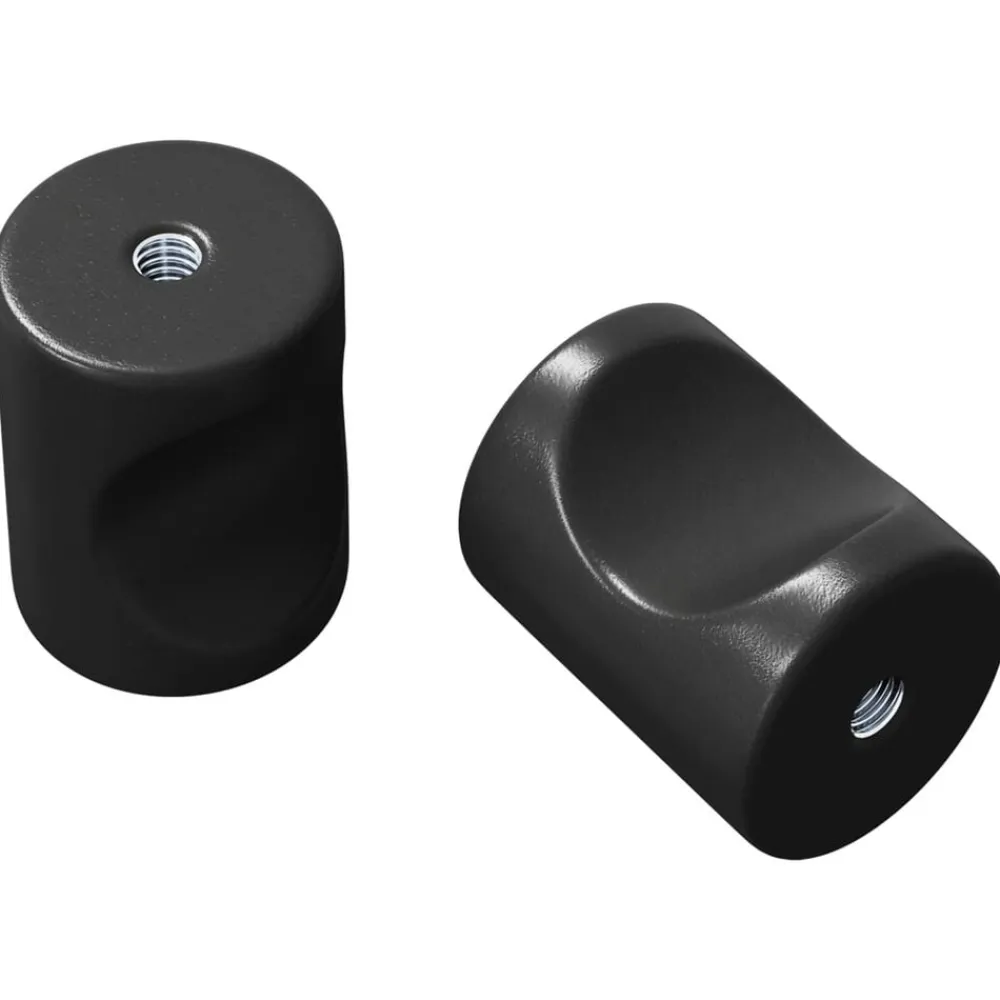vidaXL Accesorios De Bricolaje-Perilla de gabinete 2 pcs Negro 18 x 23 mm Hierro