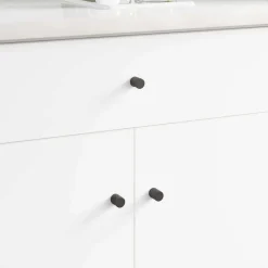 vidaXL Accesorios De Bricolaje-Perilla de gabinete 2 pcs Negro 18 x 23 mm Hierro