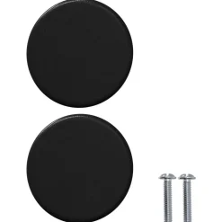 vidaXL Accesorios De Bricolaje-Perilla de gabinete 2 pcs Negro 18 x 23 mm Hierro
