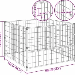vidaXL Productos Para Mascotas-Perrera de acero 100x100x70 cm
