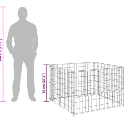 vidaXL Productos Para Mascotas-Perrera de acero 100x100x70 cm