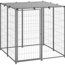 vidaXL Productos Para Mascotas-Perrera de acero 10x110x110 cm