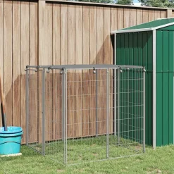 vidaXL Productos Para Mascotas-Perrera de acero 10x110x110 cm